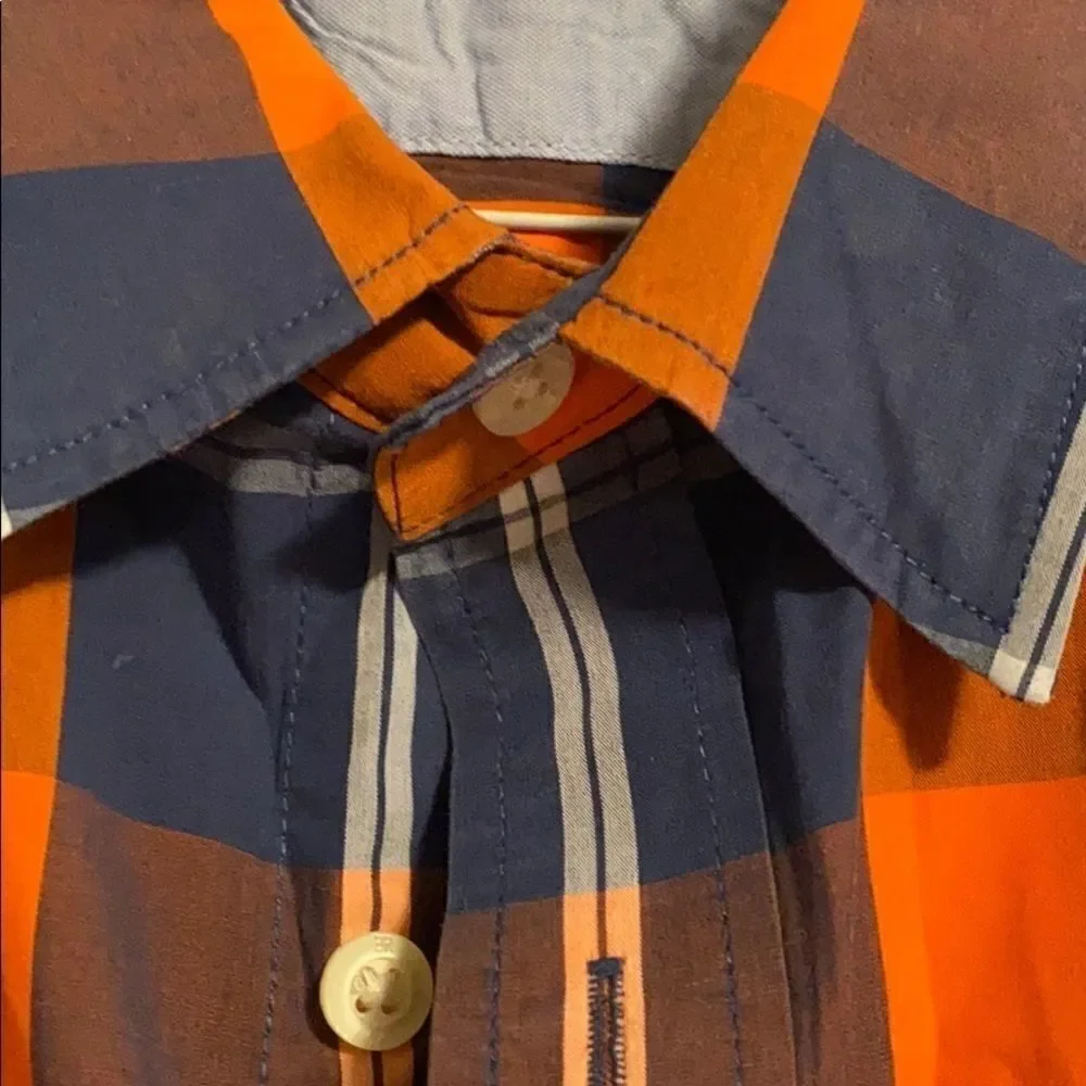 Banana Republic Blue & Orange Button Down Shirt